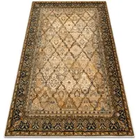 Rugsx Ullmatta OMEGA Grenada Ram, ruter, oriental - cognac 170x235 cm