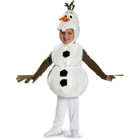 Disguise Babys Disney Frozen Olaf Deluxe Kostym, Vit, Småbarn S (2T)