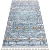 Rugsx Modern matta BELLE BF13C blå / beige Fringe 160x220 cm