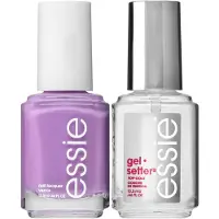 essie Gel Setter Nail Polish Kit Bright Purple Nail Polish + Top Coat Play Date 0,46 oz vardera