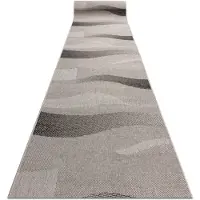 Rugsx Löpare SIZAL FLOORLUX design 20212 silver / svart 120 cm 120x420 cm