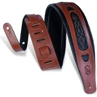 Levy's Rebel Leathers Walnut Embroidered Gitarrrem