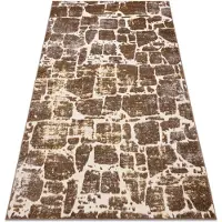 Rugsx Modern MEFE matta 6184 Paving brick - structural två nivåer av hudna mörk beige 120x170 cm