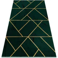 Rugsx Exklusiv EMERALD Matta 1012 glamour, snygg geometrisk, marble flaska grön / guld 140x190 cm