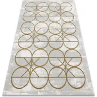 Rugsx Exklusiv EMERALD Matta 1010 glamour, snygg cirklar kräm / guld 180x270 cm