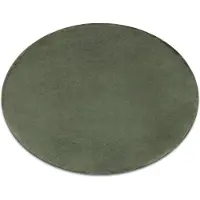Rugsx Modern tvättmatta POSH circle shaggy, plysch, mycket tjock halkskydd grön cirkel 80 cm