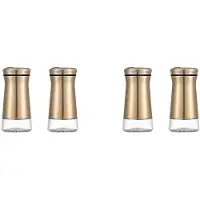 Torribaly 4X Salt Kitchen Shaker Kryddor Peppar Shakers Dispenser Redskap Behållare Flaskor Sockerburkar i Rostfritt Stål