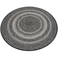 Rugsx Matta runda FLAT 48837690 SISAL Boho, fläta svart cirkel 120 cm