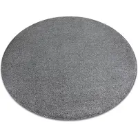 Rugsx Matta, runda INDUS grå 95 vanlig, platt, MELANGE cirkel 150 cm