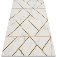 Rugsx Exklusiv EMERALD Matta 1012 glamour, snygg geometrisk, marble kräm / guld 180x270 cm