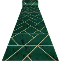 Rugsx Exklusiv EMERALD Löpare 1012 glamour, snygg marble, geometrisk flaska grön / guld 120 cm 120x890 cm