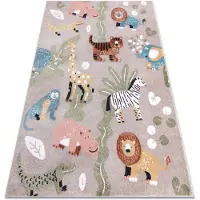 Rugsx Matta FUN Africa för barn, djur, Afrika beige 120x170 cm