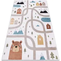 Rugsx Matta FUN Polar för barn gator, skog, kräm 120x170 cm