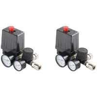 Torribaly 2X 3000L/Min Luftpumpskontrollventil 0-180 PSI Mätare 220V/380V Regulator Duty Luftkompressor Pumptryckkontrollbrytare