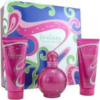 Britney Spears Fantasy av fr kvinnor Set (Eau De Parfum Spray 3,3 ounce Body Lotion 3,3 ounce duschgel 3,3 ounce)