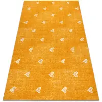Rugsx Matta för barn HEARTS Jeans, vintage hjärtan - orange 100x250 cm