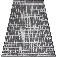 Rugsx Matta SISAL SION Trellis, Lines 22144 Platt vävd svart / ecru 200x290 cm
