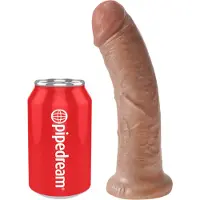 King Cock 8" Dildo (20 cm) - mörk naturfärg