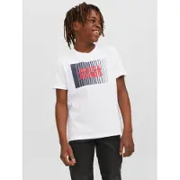 Jack & Jones T-shirt - Noos - JjeCorp - Vit m. Tryck - - 10 år (140) - T-shirt