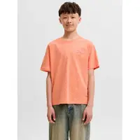 Jack & jones Junior T-shirt 'JCOETERNA' orange / hummer / vit