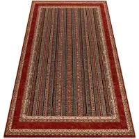 Rugsx Ullmatta KASHQAI 4357 300 ram, orientalisk grön / rödvin 67x130 cm