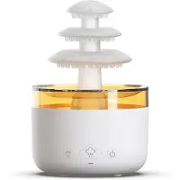 Melitt Cloud Rain Luftfuktare Eterisk Olja Aromaterapi Diffuser Mute Mist Luftfuktare med 7 Färgglada Ljus EU-Kontakt A