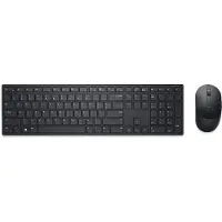 Dell Pro Keyboard and Mouse KM5221W - Retail Box - sats med tangentbord och mus - trådlös - 2.4 GHz - QWERTY - USA, internationellt - svart - med 3 years NBD Advance Exchange