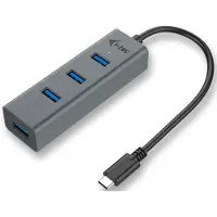 I-Tec C31HUBMETAL403 USB-hubb 4 Port USB-A USB 3.2 Gen1 5 GBit/s Grå USB C Metal HUB 4 Port passive