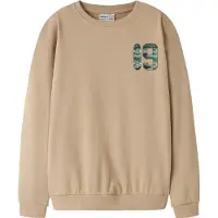 Name it Sweatshirt 'NKMVasha' ljusbrun / smaragd / svart / vit