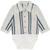 Hust & Claire Skjortbody l/ä - Bertil - Sandshell - - 1 år (80) - Body L/Ä