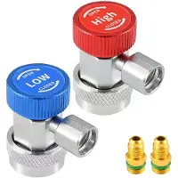 ISTOVO R134A H / L Auto Bil Snabbkoppling Anslutning Mässing Adapter Luftkonditionering Köldmedium Justerbar AC Grenrörsmätare