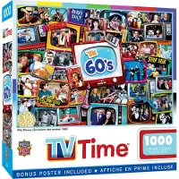 Masterpieces - 1000-bitars pussel Nostalgiska TV-program frn 60-talet Collage Retro Underhllning Kul fr vuxna Familj Barn Blndfri finish 19,2