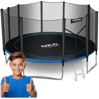 Neo-Sport Trädgårdsstudsmatta 15 fot / 465 cm med skyddsnät och stege „“