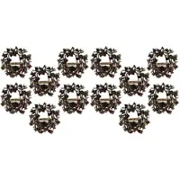 Semoic 12Pcs Christmas Wreath Napkin Rings Metal Napkin Buckle Napkin Holder Napkin Circle Hotel Restaurant