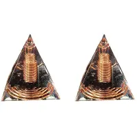 Semoic 2st 6cm Kristallgrus Spiral Pyramid Spiral Coil Pyramid Handgjord Heminredning Hantverk Spiral Koppartråd