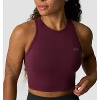 ICANIWILL Define Seamless Cropped Tank Top, Dark Mahogany