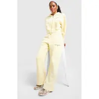 New Balance Ribbed Wide Leg Joggers, gul