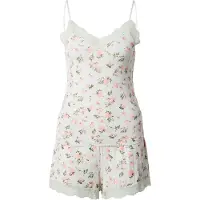 Hunkemoller Kort pyjamas 'Nana' grön / pastellgrön / rosa