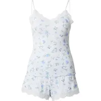 Hunkemoller Kort pyjamas 'Nana' himmelsblå / pastellblå / grön / vit