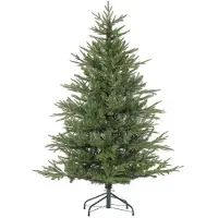 MUVOE HOMCOM Julgran 150 cm, realistiskt utseende, snabb montering, stativ ingår, flamskyddad plast