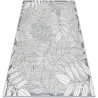 Rugsx Matta Strukturell BOTANIC 65241 Löv plattvävd på balkongen, terrass - grå 157x220 cm