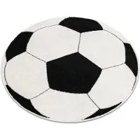 Rugsx Matta SILVER circle PIŁKA fotboll svart - vit cirkel 80 cm