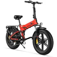 ENGWE Hopfällbar elcykel - ENGWE - ENGINE X - Avtagbart batteri 48 V 13 Ah - Räckvidd 120 km - Röd röd