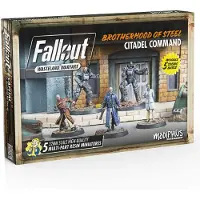 Modiphius Entertainment Fallout Wasteland Warfare: Brotherhood of Steel-Citadel Command - 5 Miniatyrer, 32mm Omålade Figurer
