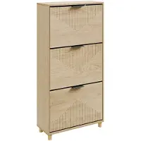 SoBuy Skoskåp ljus ek 3 lådor 60x24x120 cm