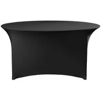 Hendi Oval bordsduk, oregelbunden, 180 cm diameter, jerseytyg, svart - 814468