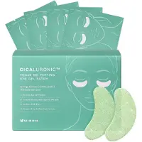 Mizon Cicaluronic Vegan De-puffing Eye Gel Patch 24K guld & Cica Under Eye Mask Reducerar svullna gon mrka ringar och rynkor (21 par)