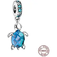 FOXANRY Jewelry Passar Pandora Original Armband Sterling Kameleon Stjärna Måne Berlocker Sköldpadda Blå Ögon Pärlor DIY Smycken Halloween Gåva