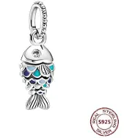 FOXANRY Jewelry Passar Pandora Original Armband Sterling Kameleon Stjärna Måne Berlocker Sköldpadda Blå Ögon Pärlor DIY Smycken Halloween Gåva