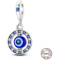 FOXANRY Jewelry Passar Pandora Original Armband Sterling Kameleon Stjärna Måne Berlocker Sköldpadda Blå Ögon Pärlor DIY Smycken Halloween Gåva